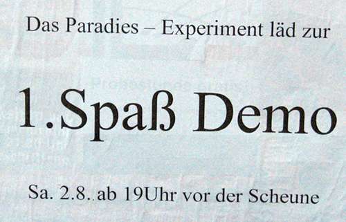 Aufruf zur Spaßdemo