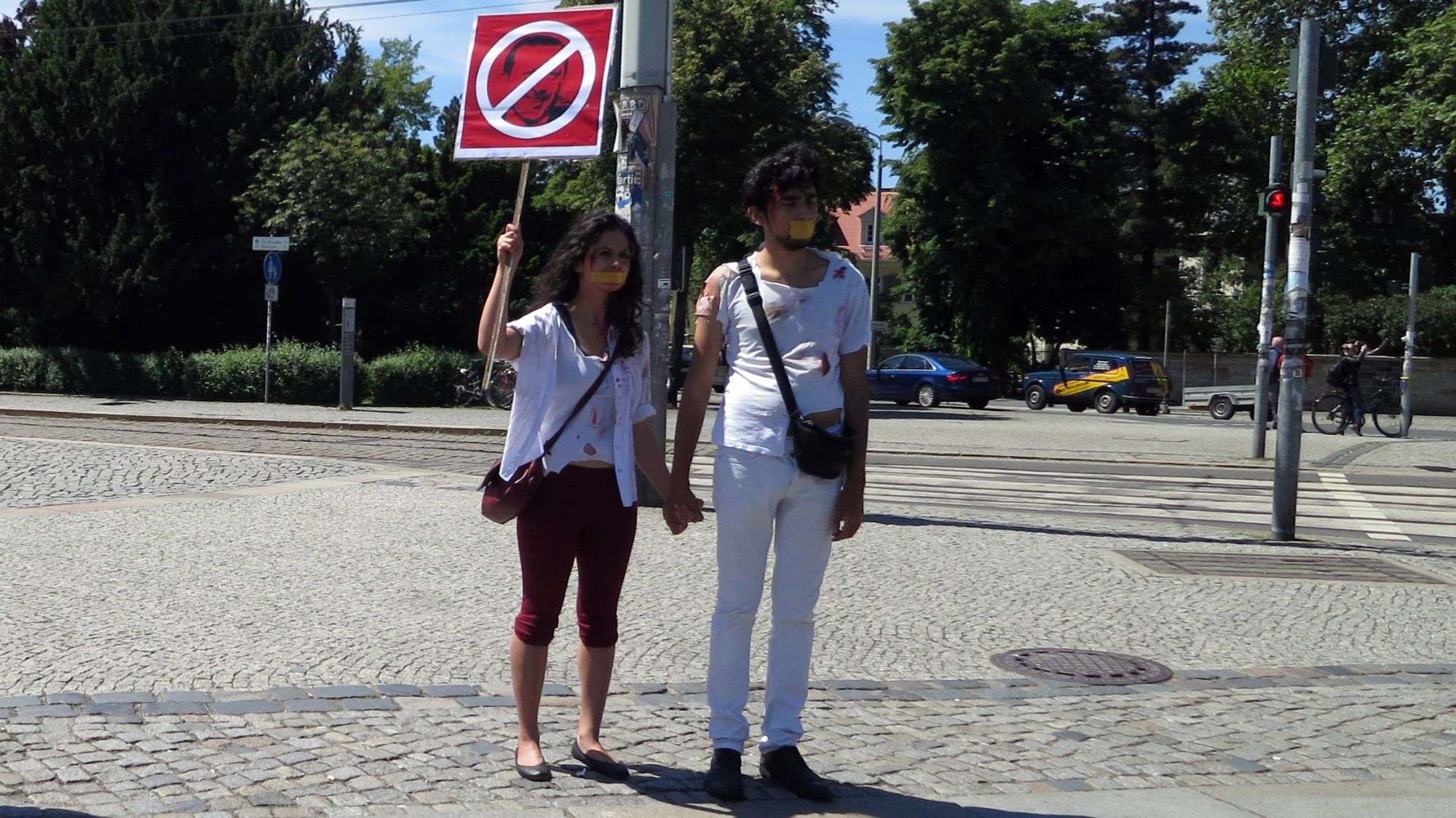 Mini-Demo am Albertplatz