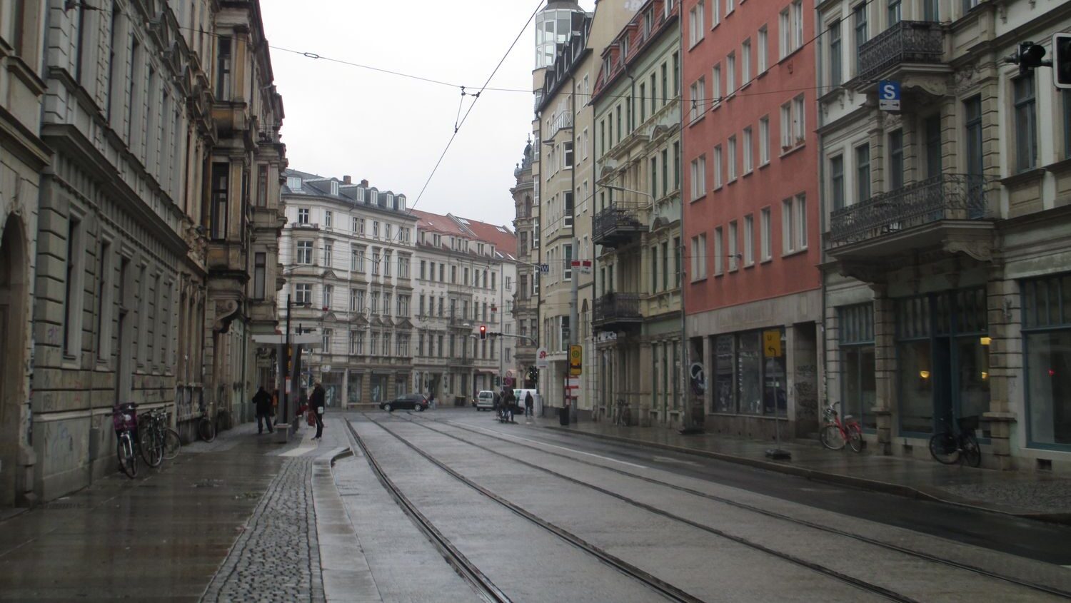 Blick auf die Hoyerswerdaer in Richtung Bautzner Straße