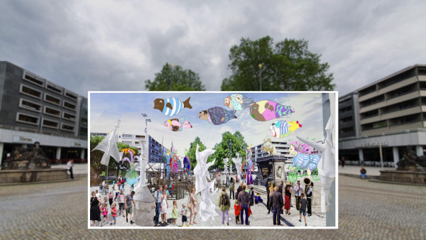 Die Hauptstraße wird gestaltet. Grafik: César