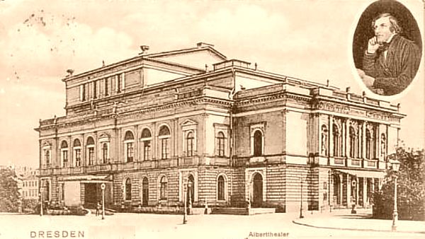 Alberttheater am Albertplatz - zeitgenössische Postkarte