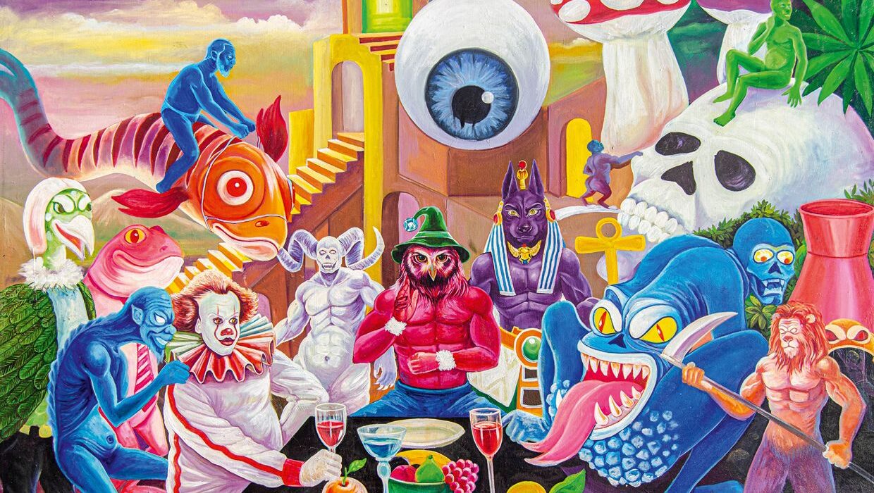 Galerie Holger John: Kongolesische Malerei und Party im Sektor Eins der ausgestellten Werke: Gedeon Donda „Le Dinner“ 2021, Öl auf Leinwand