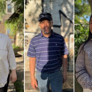 Festival „Filme über den Tellerrand“ im Hechtgarten Dresden Drei der Amateur-Kurator*innen beim Festival "Filme über den Tellerrand" - Li-An Hsieh, Gamal Ait Oufkir und Nassiba Taoufiqallah - Foto: PR/Kinoüberland