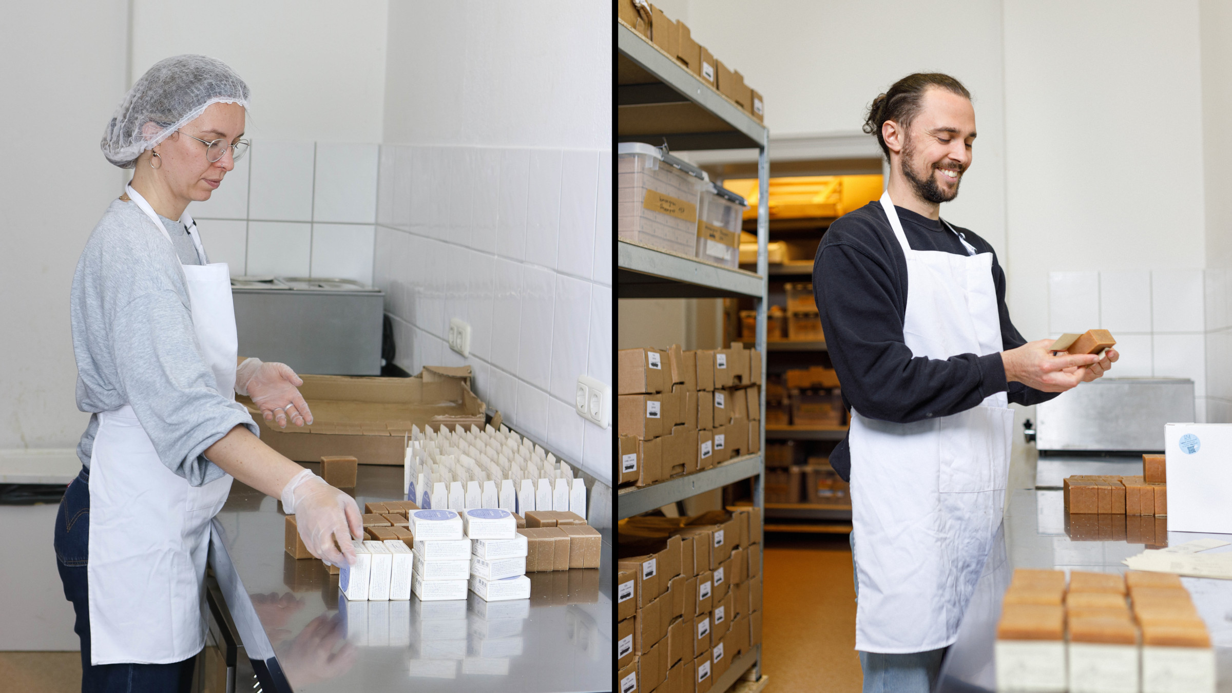 Luca und Jannis Hillesheim bei der Seifenproduktion - Foto: Nicama