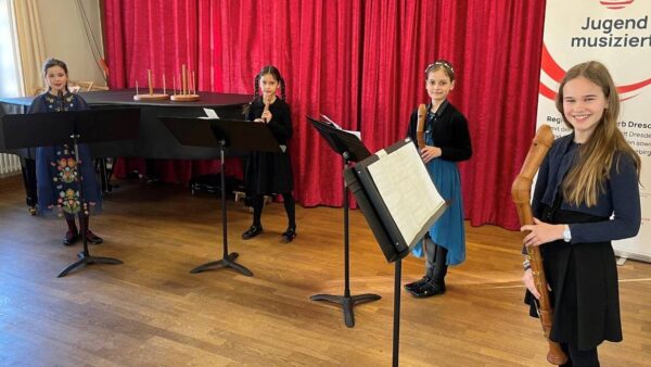 Flötenensemble des HSKD beim Regionalwettbewerb "Jugend musiziert" - Foto: HSKD/Petra Zambo