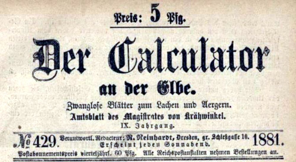 Der Calculator vom Januar 1881