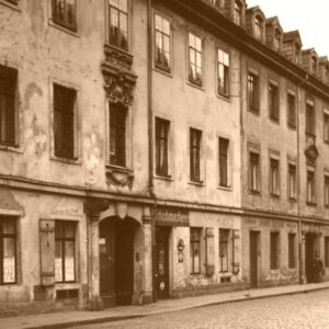 Rähnitzgasse Anfang des 20. Jahrhunderts, zeitgenössiche Postkarte