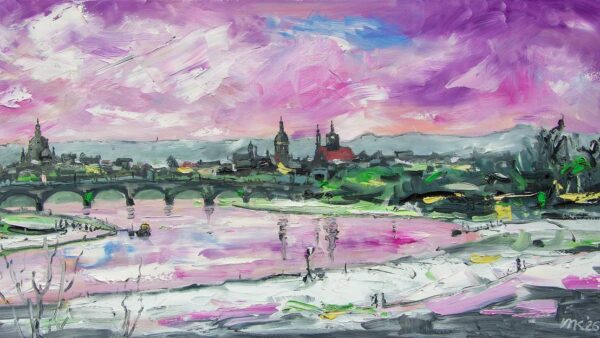 Elbe - Öl auf Leinwand - Michael Kral