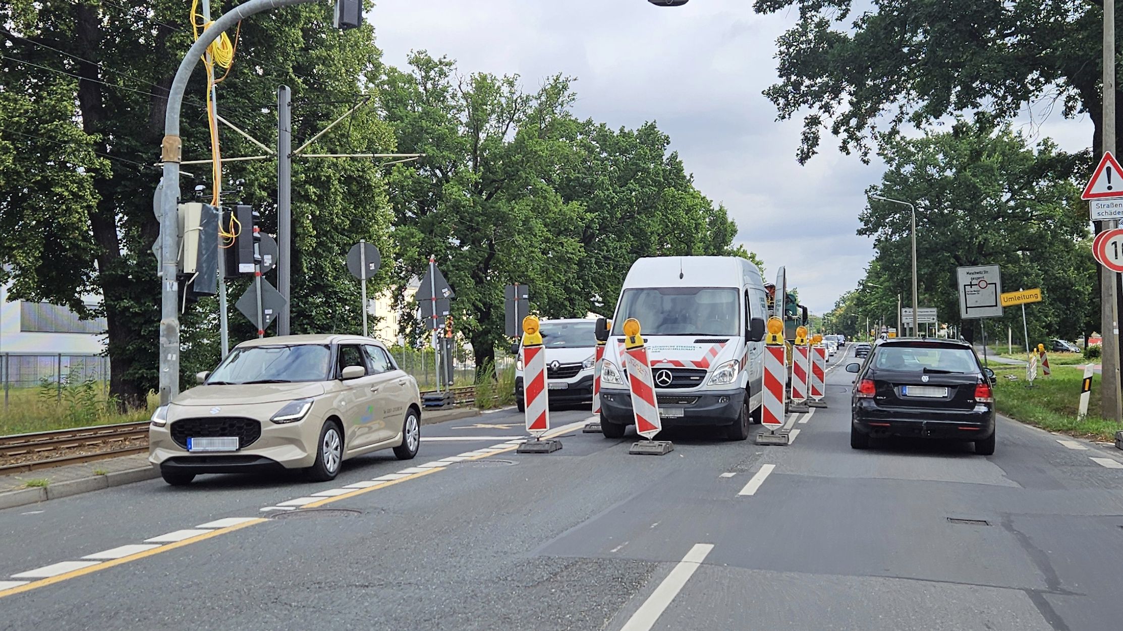 Baustelle an der Königsbrücker Straße.  Foto: Anton Launer
