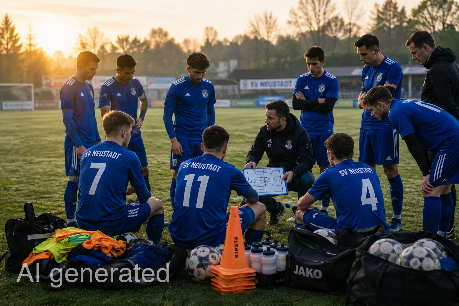 Richtige Ausstattung ist eintscheidend, auch im Teamsport - Foto mit KI erstellt.