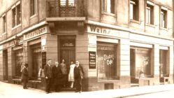 Mord in der Sebnitzer Straße Das Weinlokal "Binger Hof" an der Alaunstraße, Ecke Sebnitzer Straße. Zeitgenössische Postkarte